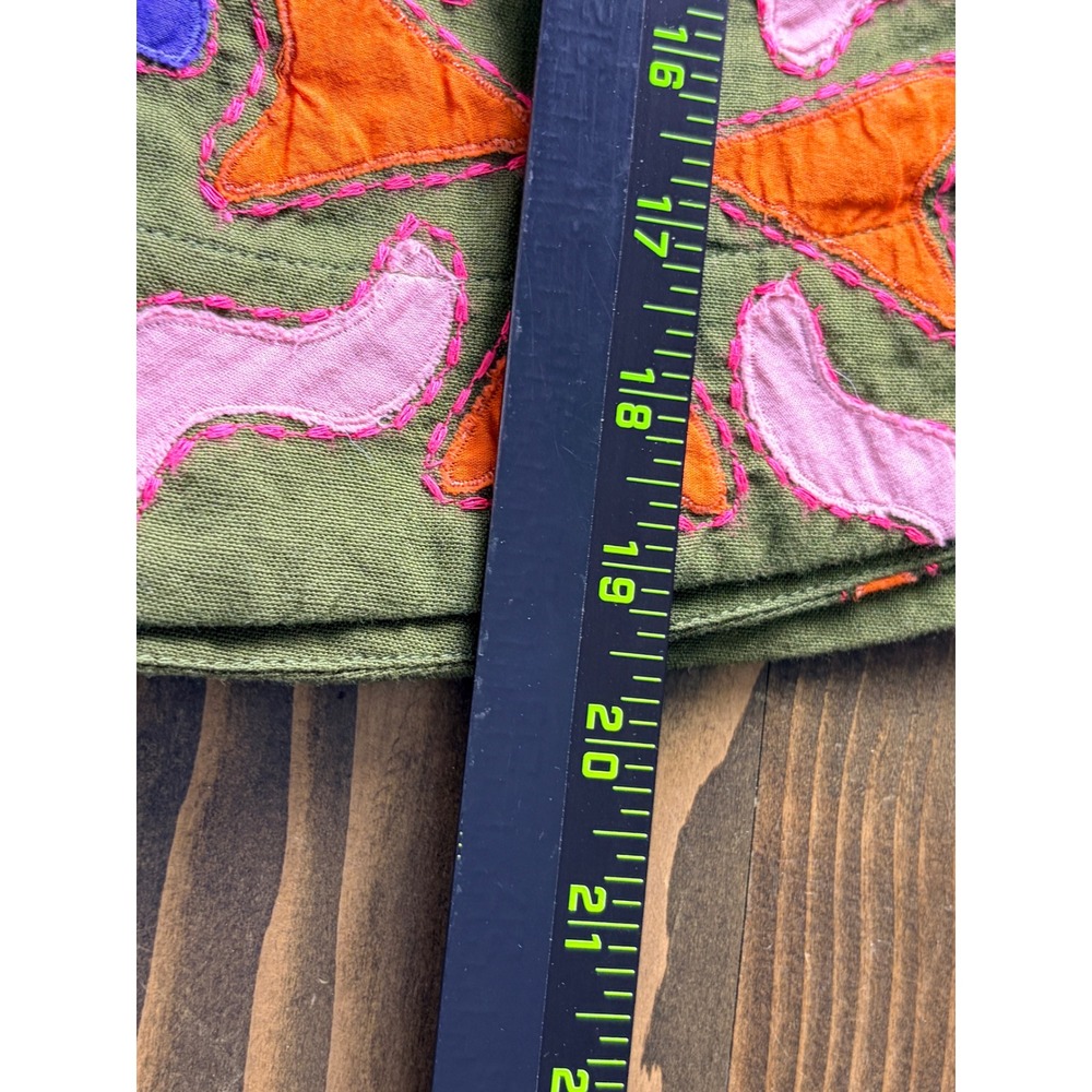 Maeve Abstract Embroidered Mini Skirt Womens S Green Anthropologie Linen Boho - Picture 12 of 12